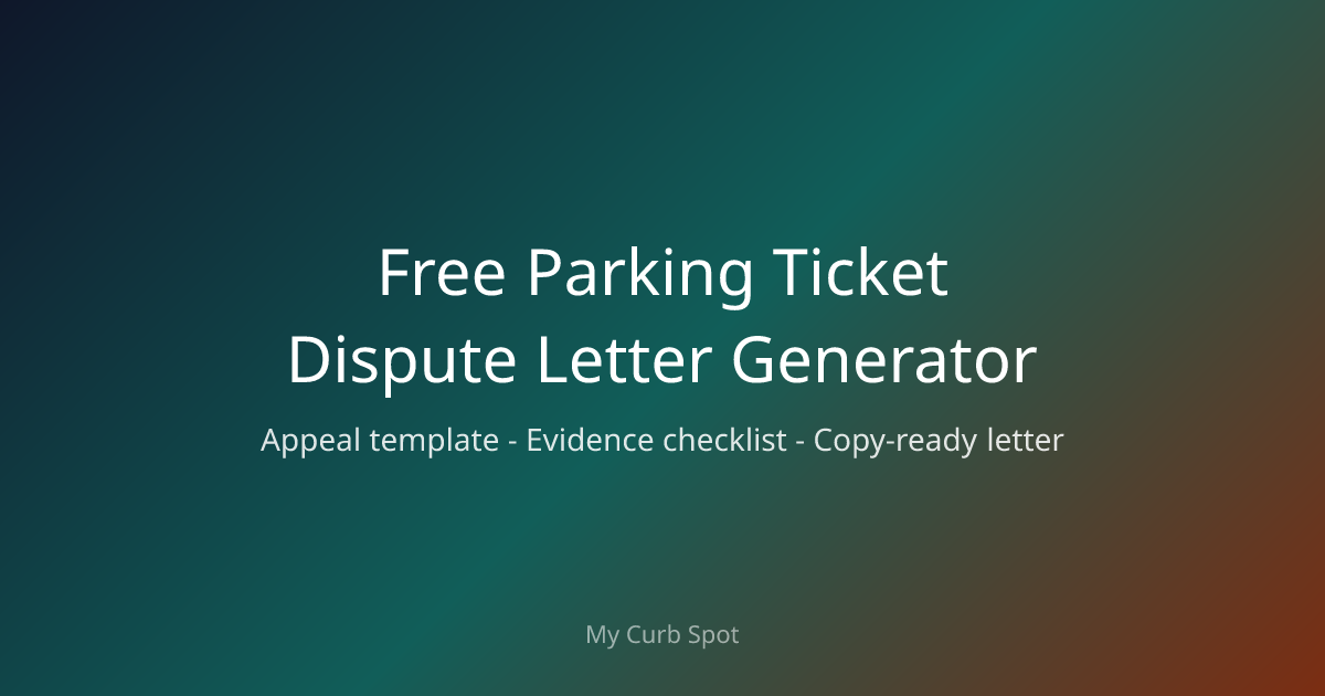 Free Parking Ticket Dispute Letter Generator - Appeal a Parking Ticket ...